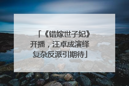 《错嫁世子妃》开播，汪卓成演绎复杂反派引期待