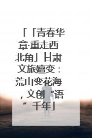 「青春华章·重走西北角」甘肃文旅嬗变：荒山变花海，文创“语”千年