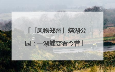 「风物郑州」蝶湖公园：一湖蝶变看今昔