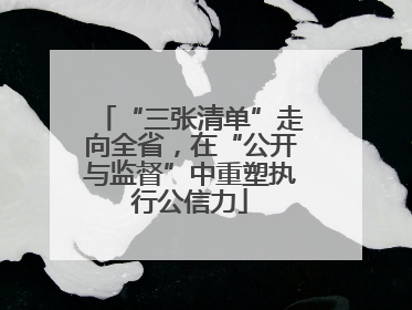 “三张清单”走向全省，在“公开与监督”中重塑执行公信力