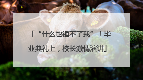 “什么也锤不了我”！毕业典礼上，校长激情演讲