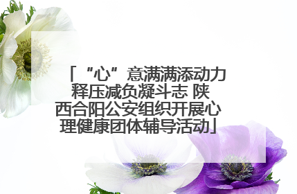 “心”意满满添动力 释压减负凝斗志 陕西合阳公安组织开展心理健康团体辅导活动