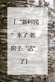 “新村民”来了 老房子“活”了