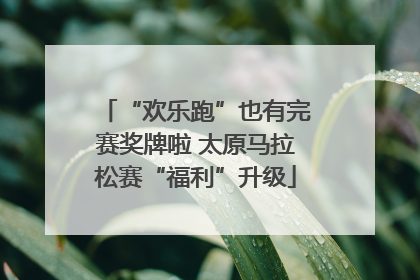 “欢乐跑”也有完赛奖牌啦 太原马拉松赛“福利”升级