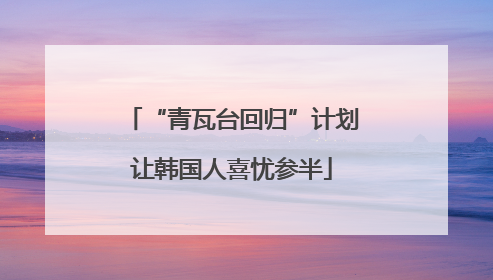 “青瓦台回归”计划让韩国人喜忧参半