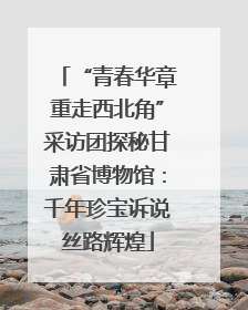 “青春华章重走西北角”采访团探秘甘肃省博物馆：千年珍宝诉说丝路辉煌