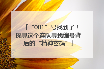 “001”号找到了！探寻这个连队寻找编号背后的“精神密码”