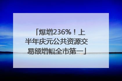 爆增236%！上半年庆元公共资源交易额增幅全市第一