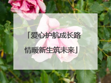 爱心护航成长路 情暖新生筑未来