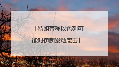 特朗普称以色列可能对伊朗发动袭击