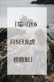 瑞可达6月5日龙虎榜数据
