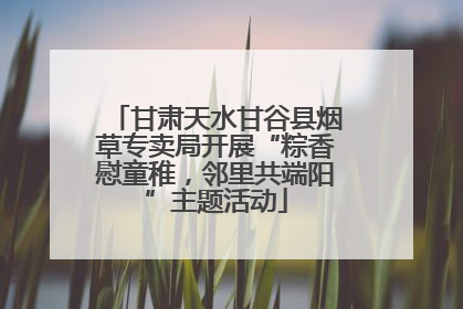 甘肃天水甘谷县烟草专卖局开展“粽香慰童稚，邻里共端阳”主题活动