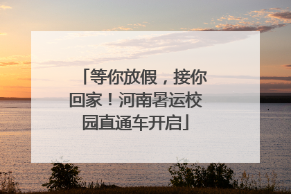 等你放假，接你回家！河南暑运校园直通车开启