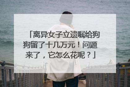 离异女子立遗嘱给狗狗留了十几万元！问题来了，它怎么花呢？