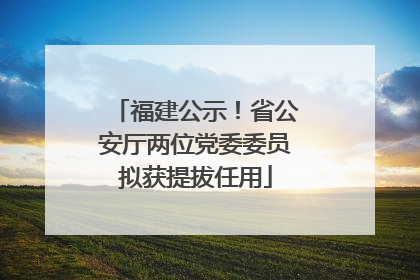 福建公示！省公安厅两位党委委员拟获提拔任用