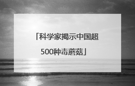 科学家揭示中国超500种毒蘑菇