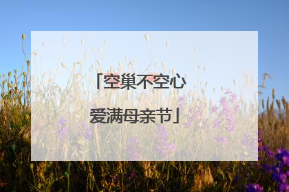 空巢不空心 爱满母亲节