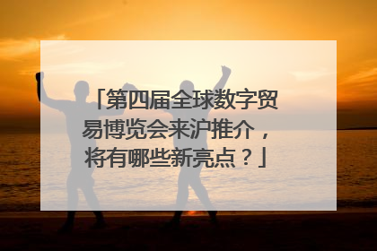 第四届全球数字贸易博览会来沪推介，将有哪些新亮点？