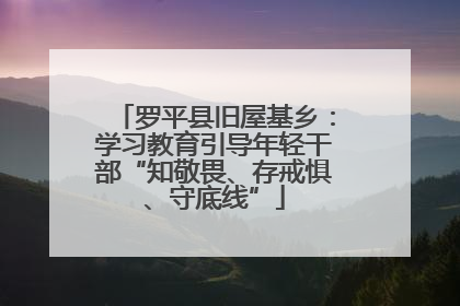 罗平县旧屋基乡：学习教育引导年轻干部“知敬畏、存戒惧、守底线”