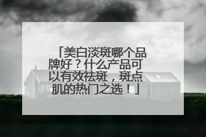 美白淡斑哪个品牌好？什么产品可以有效祛斑，斑点肌的热门之选！