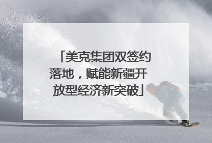 美克集团双签约落地，赋能新疆开放型经济新突破