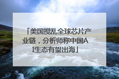 美国搅乱全球芯片产业链，分析师称中国AI生态有望出海