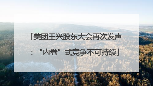 美团王兴股东大会再次发声：“内卷”式竞争不可持续