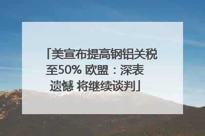 美宣布提高钢铝关税至50% 欧盟：深表遗憾 将继续谈判