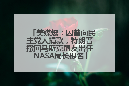 美媒爆：因曾向民主党人捐款，特朗普撤回马斯克盟友出任NASA局长提名