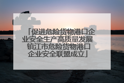 促进危险货物港口企业安全生产高质量发展 镇江市危险货物港口企业安全联盟成立
