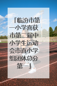 临汾市第一小学喜获市第二届中小学生运动会市直小学组团体总分第一
