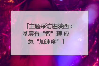 主题采访进陕西：基层有“智”理 应急“加速度”