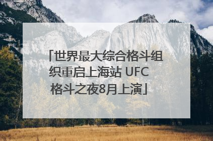 世界最大综合格斗组织重启上海站 UFC格斗之夜8月上演