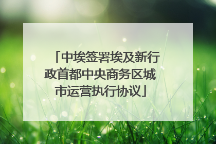 中埃签署埃及新行政首都中央商务区城市运营执行协议
