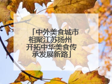 中外美食城市相聚江苏扬州 开拓中华美食传承发展新路