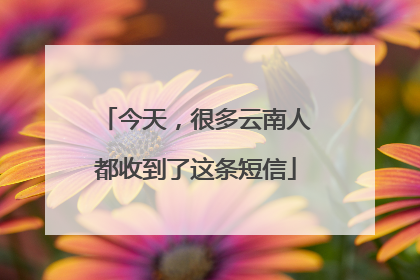 今天，很多云南人都收到了这条短信