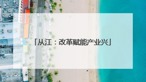 从江：改革赋能产业兴