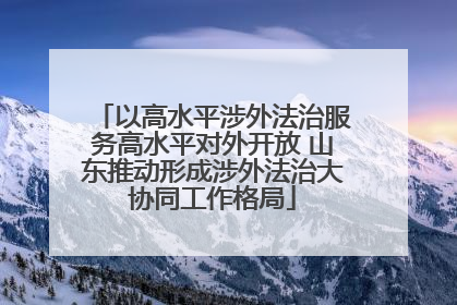 以高水平涉外法治服务高水平对外开放 山东推动形成涉外法治大协同工作格局