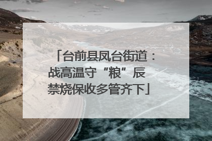 台前县凤台街道：战高温守“粮”辰 禁烧保收多管齐下