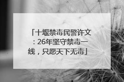 十堰禁毒民警许文：26年坚守禁毒一线，只愿天下无毒