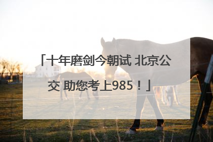 十年磨剑今朝试 北京公交 助您考上985！