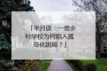 半月谈：一些乡村学校为何陷入孤岛化困局？