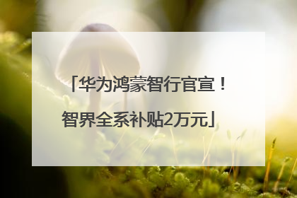 华为鸿蒙智行官宣！智界全系补贴2万元