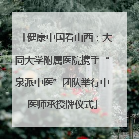 健康中国看山西：大同大学附属医院携手“泉派中医”团队举行中医师承授牌仪式