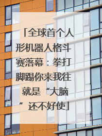 全球首个人形机器人格斗赛落幕：拳打脚踢你来我往 就是“大脑”还不好使