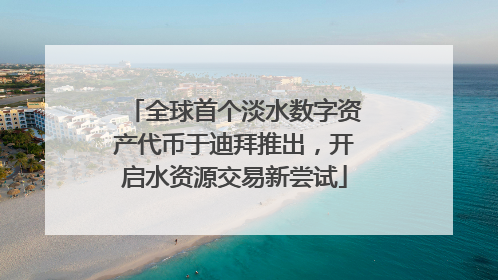 全球首个淡水数字资产代币于迪拜推出，开启水资源交易新尝试