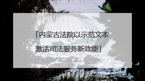 内蒙古法院以示范文本激活司法服务新效能