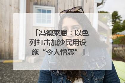 冯德莱恩：以色列打击加沙民用设施“令人憎恶”