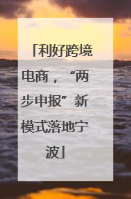 利好跨境电商，“两步申报”新模式落地宁波