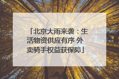 北京大雨来袭：生活物资供应有序 外卖骑手权益获保障